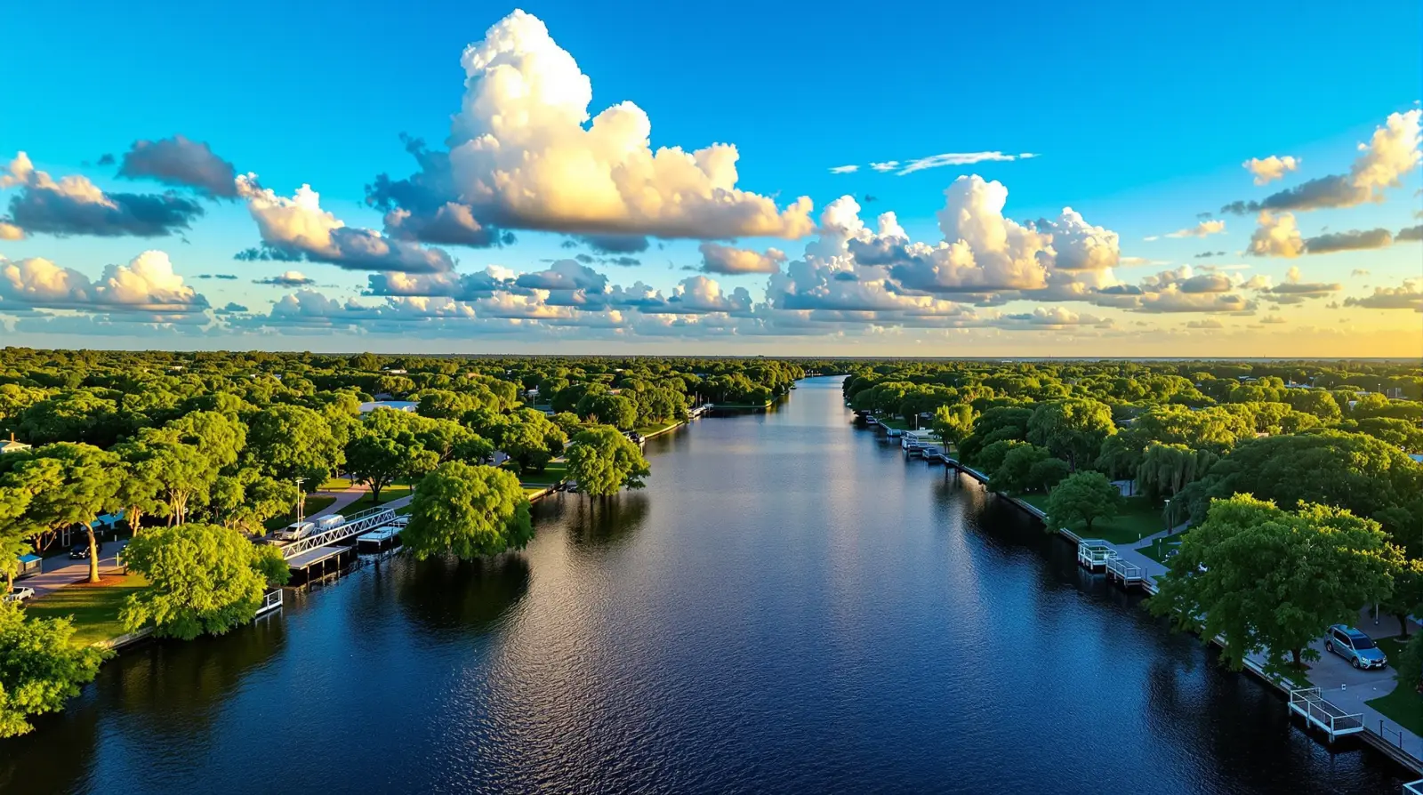 Sunset over Bradenton Florida waterfront